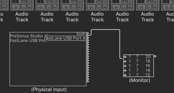 Logic X Multi-MIDI Ins with Studio 192 Redirected to MIDI Monitor