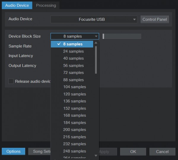 Device block size confusion Questions & Answers PreSonus
