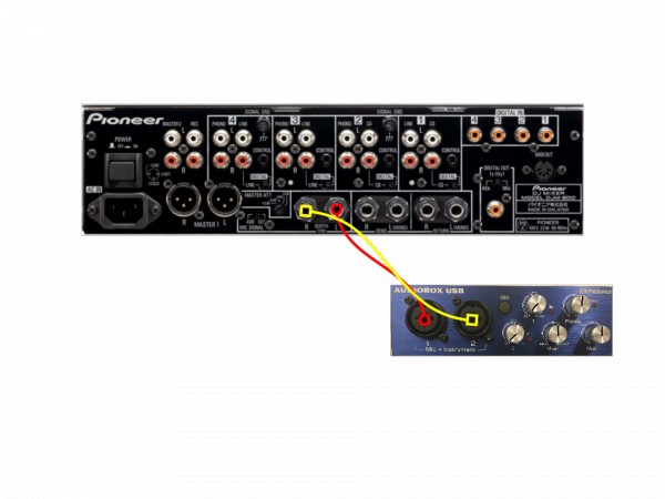 How to connect Presonus AudioBox and Pioneer DJM800 for recording