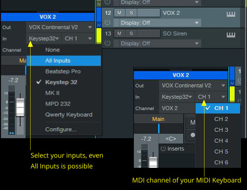 MIDI IN for the instrument track