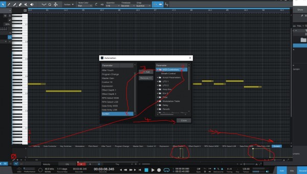 Editing Sustain on instrument