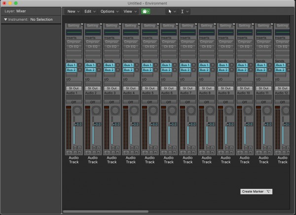 Logic X MIDI Environment Window Default View for Studio 192