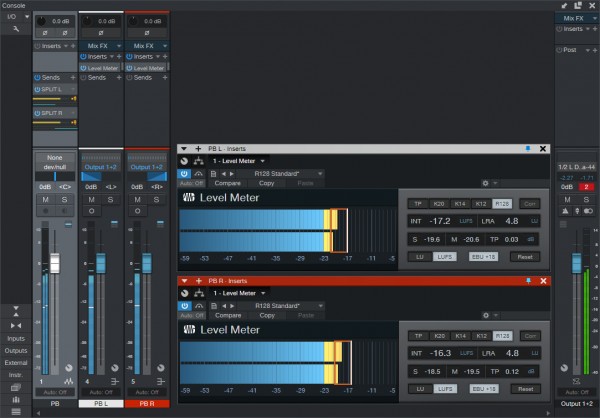 The entire setup playing. You can clearly see the difference in L and R, as some kind of proof.