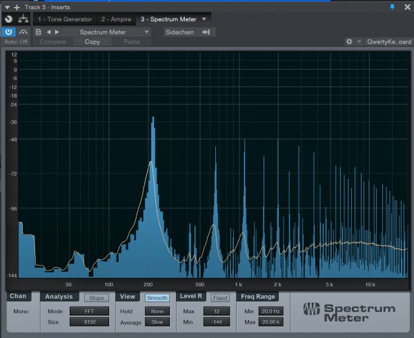 Ampire XT "singing lead" with a 220 Hz sine wave