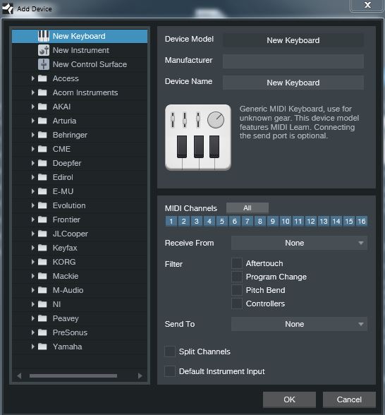 What Are The Functions Of The Filter Check Boxes In New Keyboard Setup Questions Answers Presonus