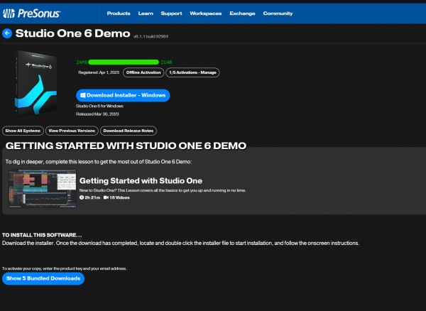 My Studio One 6 Artist Activation was applied to Demo version. I need ...